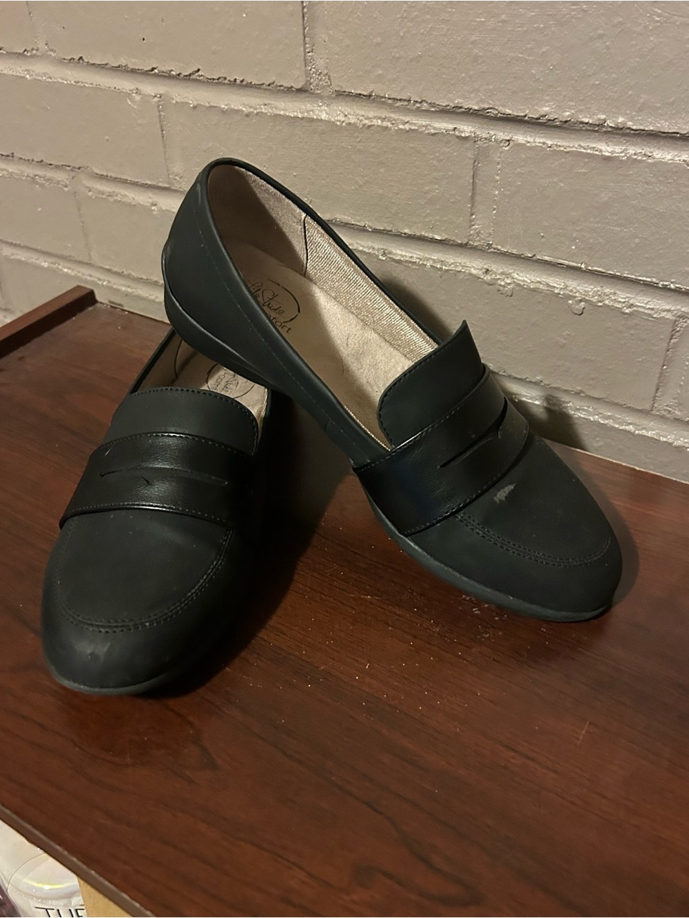 Life Stride Black Slip-On Penny Loafers